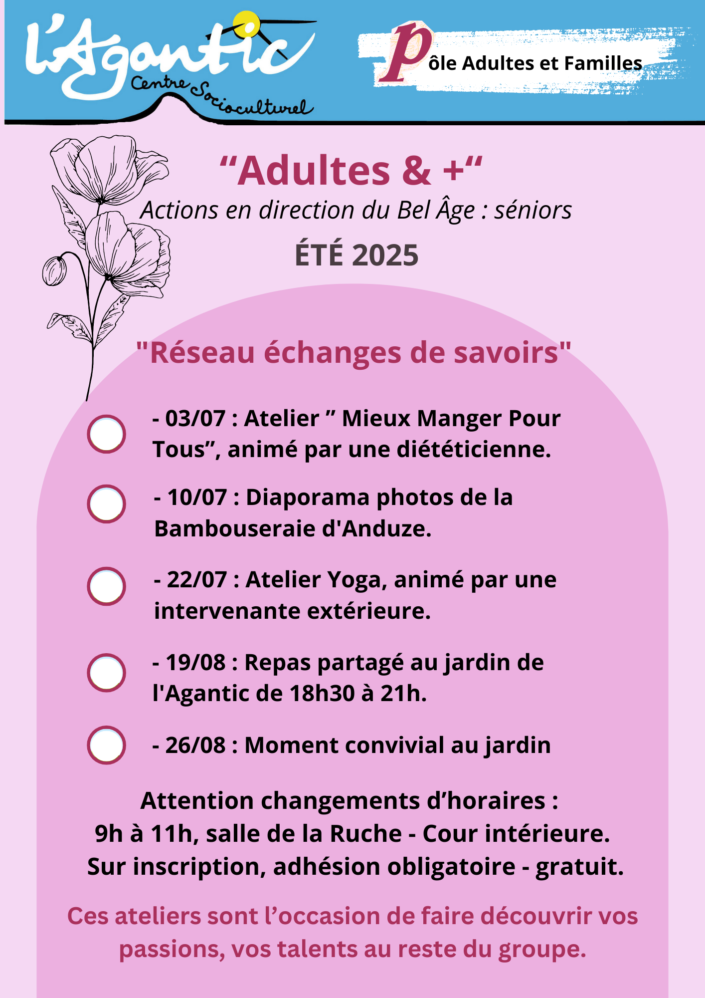 Atelier échanges de savoirs été 2025