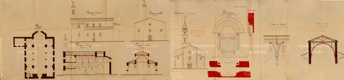 Plan restauration église - 1892